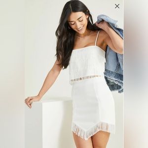 Altar’d State white fringe top & skirt